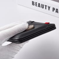 Cartera corta clásica de alta calidad para hombre, billeteras plegables ultrafinas de cuero Pu para hombre, billeteras de negocios de Color sólido con bolsillo para monedas y tarjetas de crédito - details 9