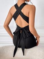 Vestido de temperamento elástico con tirantes al aire libre para mujeres - details 4