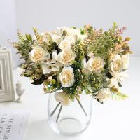 Hermosos Rosas de Otoño Flores Artificiales de Seda Peonia Hidragenea Ramo de Novia Grande para Boda y Fiesta en Casa DIY - details 0