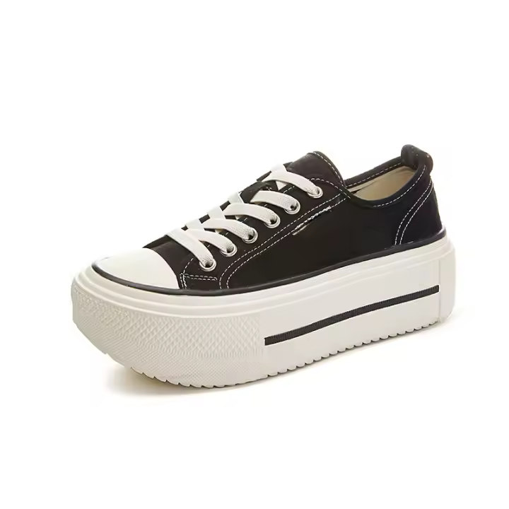Aumento de altura interior 0,5 cm plantilla de piel de cerdo zapatos de lona nuevos zapatos de junta casual versátiles zapatos blancos pequeños - 1