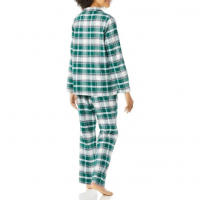 MoFiz Pijamas Mujer Algodón Cuadros Manga Larga con Traje Dos Piezas Casual Ropa de Casa Dormir con Botones - details 7