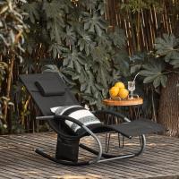 jardín Mecedora con reposapiés Tumbona ergonómica Negro OGS28-SCHx2 ES - details 3