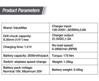 VALUEMAX Destornillador de impacto inalámbrico de 20 V, paquete de 1 batería, 7 accesorios - details 6