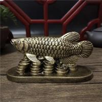 Estatuas de peces y animales dorados, figuritas, adornos de la suerte, decoración del hogar, estatua de Buda Feng Shui chino, escultura, artesanías de resina, regalos - details 11