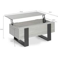 Mesa baja rectangular de madera y negro - details 13