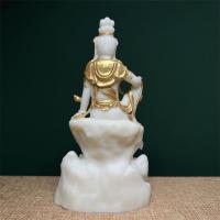 Fruta de marfil pintada con oro, estatua de Buda Guanyin libre y sin restricciones, hogar creativo, sala de té, estudio, estante antiguo - details 5