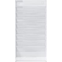 10 Compartimentos Metal Montar A4 Soporte Documentos Pared Oficina Archivador de Pared Organizador Correo Revistas Pared Almacenamiento Archivos Revistero,Blanco - details 3