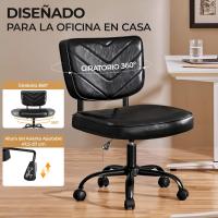 Oficina Ergonómica con Ruedas, Piel Sintética, Escritorio sin Brazos con Altura Ajustable Estudio y Dormitorio, Color Blanco - details 13