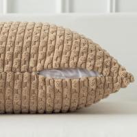 1 Uds. Funda de cojín de 40/45/55x55cm, funda de almohada de pana, funda de almohada a rayas de color caqui para sofá, sala de estar, cama, decoración del hogar de gran tamaño - details 3