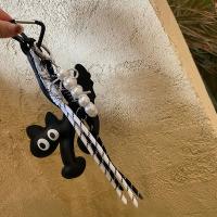 Llavero clásico de cuero con forma de gato, colgante encantador para coche, bolso, colgante para teléfono, baratija, accesorios - details 6