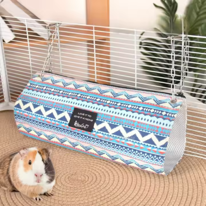 Hamaca creativa con forma de túnel para hámster, columpio práctico y transpirable, cama para dormir, cómodo tubo de túnel de ardilla, juguete de verano - 1