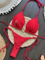Conjunto de Bikini Halter de Color Sólido RUOTONSEPT Traje de Baño de Estilo Brasileño para Mujeres - details 40