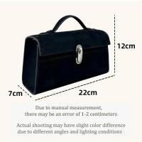 SAVETTE Symmetry Pochette Tote Bolsos de calidad con asa para mujer, bolso sencillo de gamuza de cuero genuino de Color sólido, bolso cuadrado, mochila de lujo de alta gama - details 0