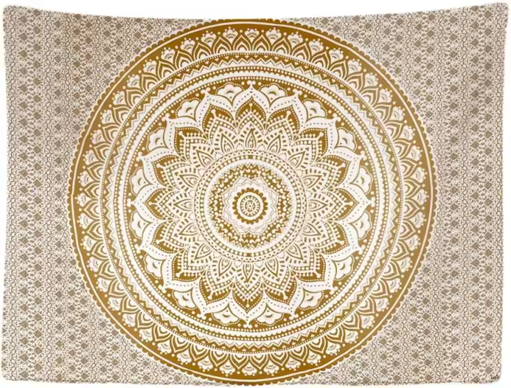 Decoración Casa - Mandala Oro Bohemio Grande – Murales Alfombra Tapiz Pared - Tapices Decorativo para Habitacion Dormitorio Salon - 1