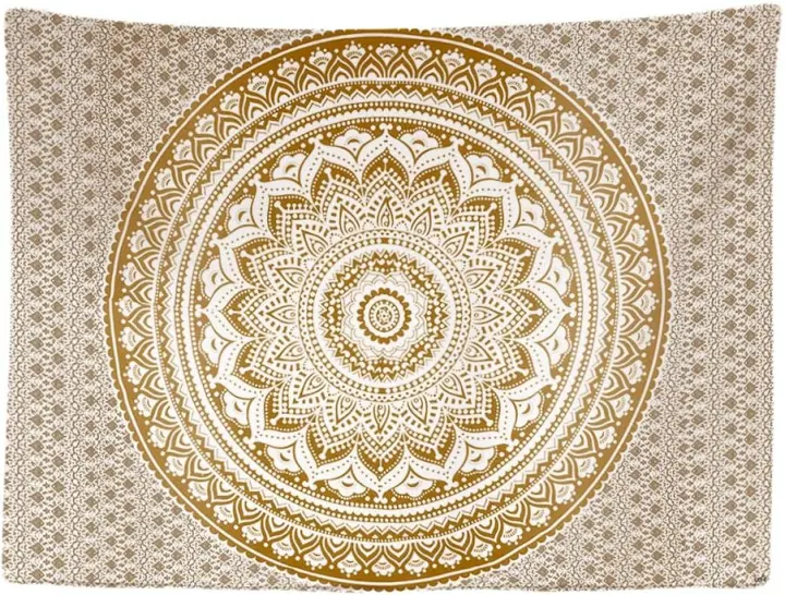 Decoración Casa - Mandala Oro Bohemio Grande – Murales Alfombra Tapiz Pared - Tapices Decorativo para Habitacion Dormitorio Salon - 1