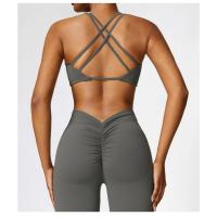 Sujetador deportivo con tirantes cruzados para mujer, sostén deportivo de realce, Top corto para Yoga, gimnasio, Fitness, transpirable - details 10