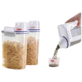 Organizador seco transparente, suministros de cocina para el hogar, soporte para cereales, cubo para ahorrar harina, lata sellada, barril de arroz, caja de almacenamiento de granos - 1