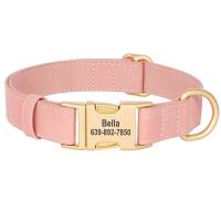 Collar perro personalizado, collares cuero PU perros, collar mascotas con hebilla de Metal personalizado gratis para perros - details 4