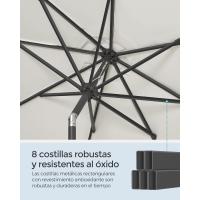 Sombrilla de Jardín 300 cm, UPF 50+, Parasol, 30 ° de Inclinación en dos Direcciones, con , para Patio, Terraza, , Piscina, sin Base, Beige GPU30BE - details 5