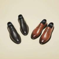 Dropshipping nuevos zapatos casuales formales de moda zapatos de vestir de cuero genuino hechos a mano para hombres y Oxford - details 1
