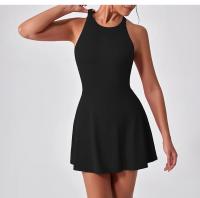 Vestido deportivo adelgazante antideslumbrante para mujer, ropa de entrenamiento de tenis de plumas de secado rápido, Fitness en la espalda, ropa de Yoga de una pieza - details 14