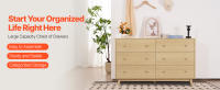 SucceBuy Cómoda de madera de 6 cajones con rieles deslizantes y características de seguridad antivuelco - details 0