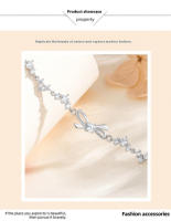 s925Loving Heart in Sterling Silver Zircon Bow Bracelet Female Diamond Niche Design Affordable Luxury Style All-Match - details 2