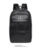 Mochila casual para hombres, mochila de cuero de moda, bolso de computadora de 15,6 pulgadas con patrón de cocodrilo, mochila de viaje - details 15