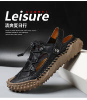 2022 Nuevas sandalias de zapatos de malla para exteriores cosidas a mano de playa informal para hombres grandes - details 1
