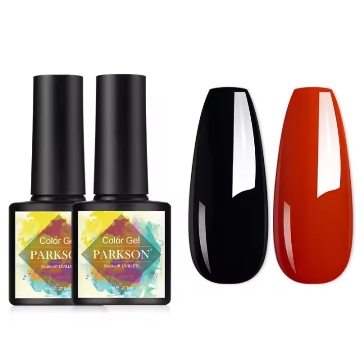 Parkson-Juego de esmaltes en Gel para uñas, barniz de uñas de larga duración, LED, Color blanco y negro, para manicura francesa, 2 piezas - 1