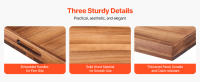 SucceBuy Cubierta de estufa de madera para fideos, cubierta superior de estufa multiusos para quemadores de gas y eléctricos, tabla de cortar de madera de acacia con asas integradas, cubierta de estufa para vehículos recreativos y cubierta para fregadero  - details 1