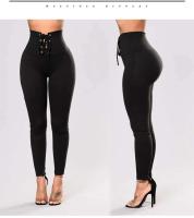 Body elástico de yoga negro de cintura alta para mujer, correa de cintura cerrada, protección de piernas, moda de gimnasio, leggings realzados de cadera - details 2