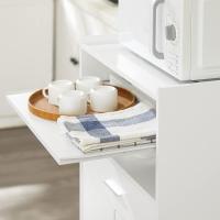 Mueble Auxiliar de Cocina Aparador Auxiliar Bajo de Cocina para Microondas con 2 Puertas y 1 Cajón L59 x P40 x H92 cm FSB09-W ES - details 5