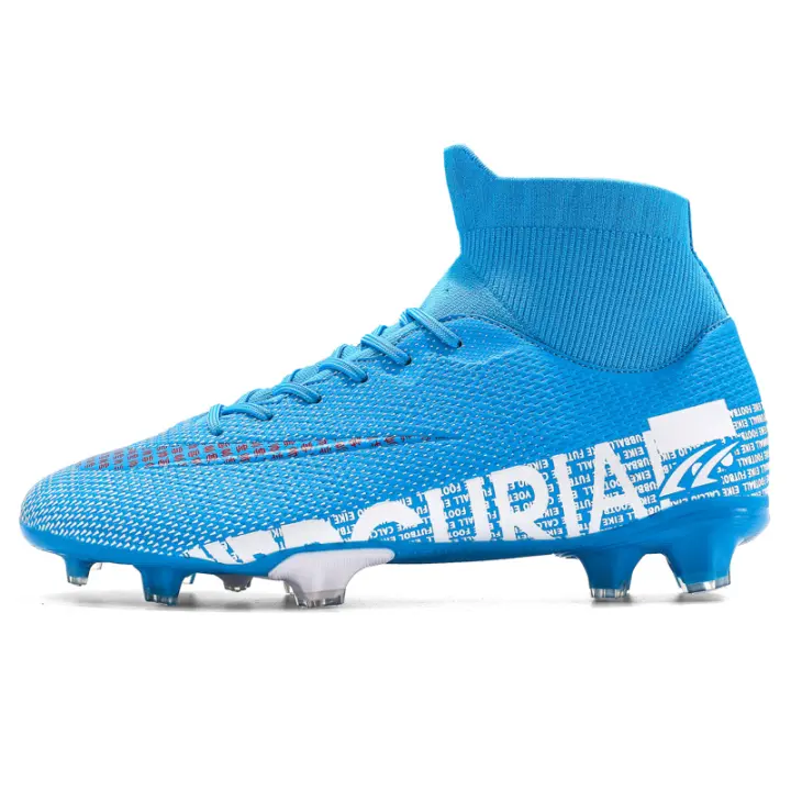 Zapatos de Fútbol para Hombres TF/FG Botas de Alta Tela de Entrenamiento Práctica al Aire Libre - 1