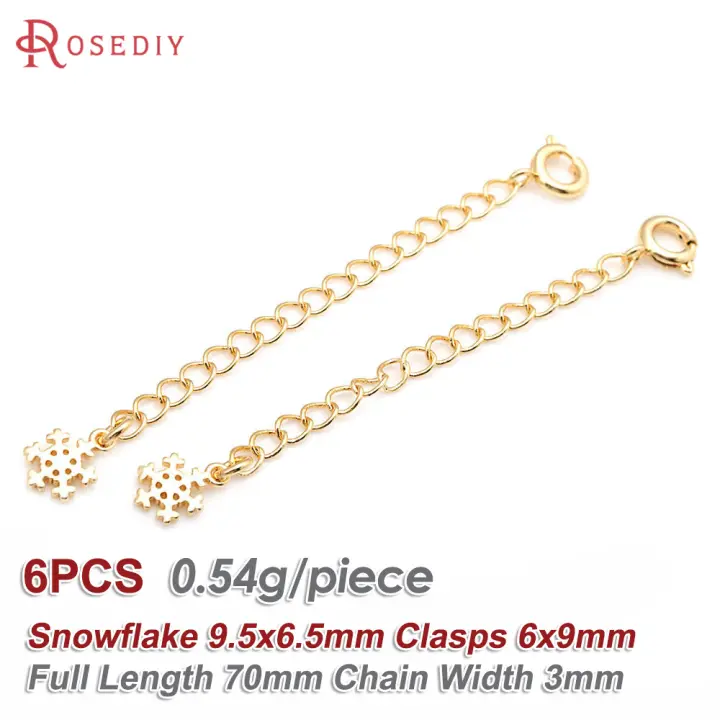Cadenas de latón de Color dorado de 18K con extremo de gota, cadenas extensibles con cierres redondos de resorte, suministros de joyería Diy de alta calidad para mujer - 1