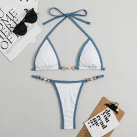 Nuevo traje de baño 2025: traje de baño bikini sexy de color sólido para mujer - details 5