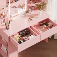 Mesa de Maquillaje LED Regulable Vanity con 2 Cajones y 4 Estantes Estante Inferior - details 21