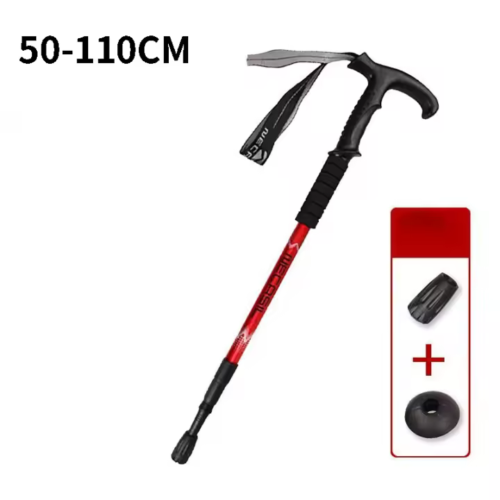 Bastones de Trekking ultraligeros ajustables, bastón de aleación de aluminio para caminar, Trail Running, senderismo, Alpenstock plegable para turismo - 1