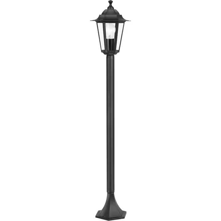 Laterna 4 Lámpara de pie para exterior de 1 foco, lámpara de aluminio fundido en negro y cristal en transparente, casquillo E27 - 1