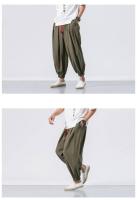 Nuevos pantalones Harem de gran tamaño, pantalones de chándal holgados de algodón y lino de estilo chino, pantalones casuales de alta calidad para hombres - details 10