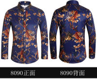Camisa de Moda de Otoño Impresión Digital Casual Camisa de Negocios de Manga Larga - details 4