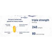 Triple Strength 3 suplementos de aceite de pescado 4200 mg por porción, 240 cápsulas blandas con sabor a limón – Sin eructos (recubiertos entericos) EPA 1200 mg + - details 3