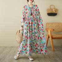 Vestido Vintage de Algodón de Manga Larga Talla Grande, Elegante y Suelto para Mujeres - details 89