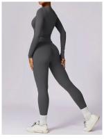 Conjunto de Yoga para Mujeres 2 Piezas Ropa Deportiva Gimnasio Legging Fitness Top Corto de Manga Larga Traje Deportivo Material Exterior Nylon Adecuado para Primavera/Verano - details 12