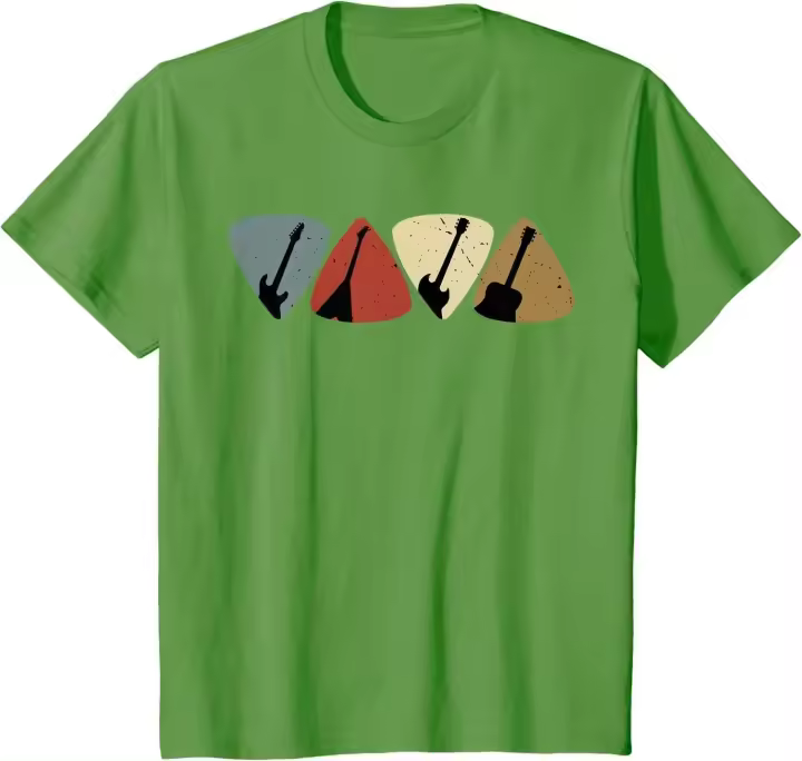 Vintage Guitar Pick Player Guitt bajista músico camiseta algodón diario cuatro estaciones hombres ropa Hombre estética - 1
