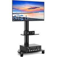 para Televisores de 27 a 70 Pulgadas - Altura Ajustable y +/-45 °   Soporte Giratorio de TV Móvil de Suelo - details 0