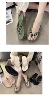 Nuevas Sandalias de Verano para Mujer 2025 Diamantes de Imitación, Estilo Playero, Viento, Moda, Talón Inclinado, Antideslizantes - details 7