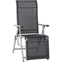 Silla de Jardín Plegable Ajustable en 10 Posiciones con Resalto Alto y Reposapiés Transpirable - details 0