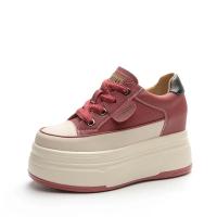 Zapatos de cuero genuino de vaca de 9cm Plataforma de zapatillas para mujer, tacones altos, estables para correr - details 14