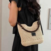 Bolso tejido de playa hueco, bolso de mano para playa, bolso de playa bohemio, bolso de cubo, bolso de hombro hueco de gran capacidad para compras - details 6